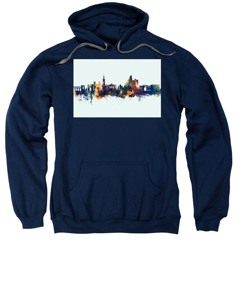 Montpellier Sweatshirt featuring the digital art Montpellier France Skyline #4 by Michael Tompsett