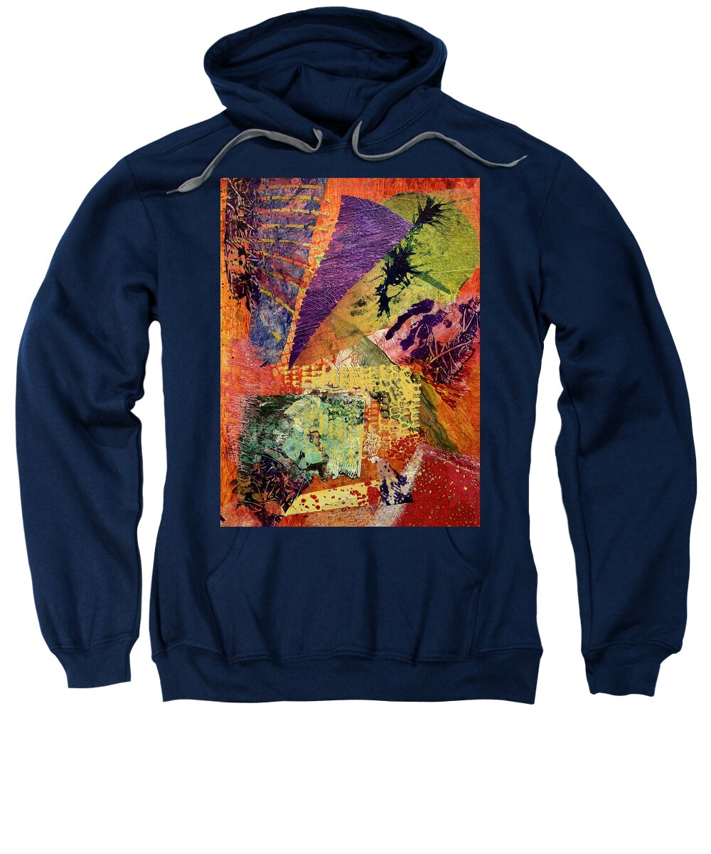 Collage Sweatshirt featuring the mixed media Abstract Collage #1 by Lorena Cassady