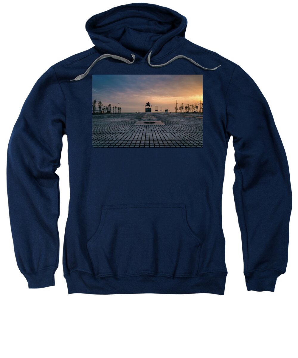 Alexander The Great Sweatshirt featuring the photograph Alexander the Great statue by Alexios Ntounas