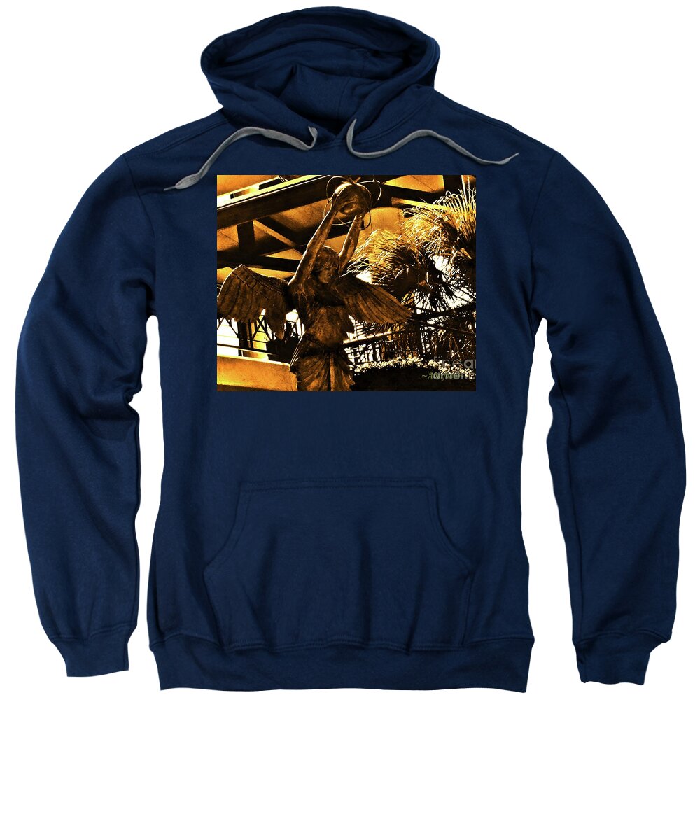 Golden Sweatshirt featuring the photograph Angel with the Golden Disposition by Aberjhani