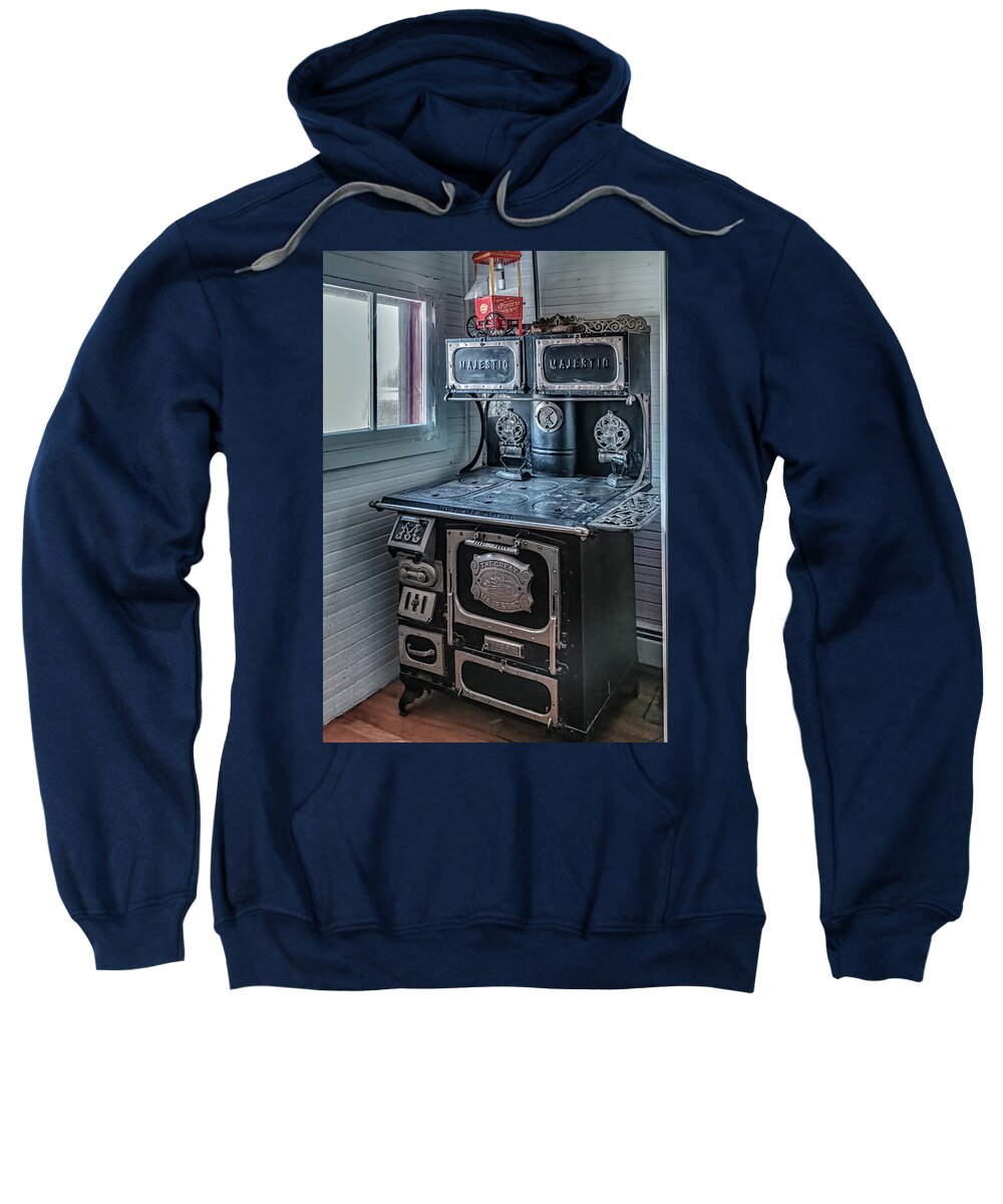 Colorado Sweatshirt featuring the photograph Antique Majestic Stove by Marcy Wielfaert
