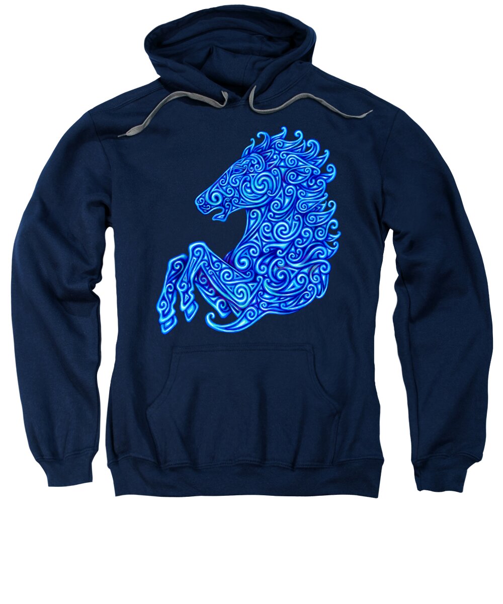 Horse Sweatshirt featuring the painting Celtic Horse by Rebecca Wang
