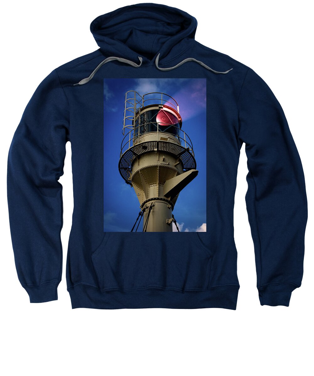 Lighthouse Sweatshirt featuring the photograph Beam of light from a lighthouse. by Bernhard Schaffer