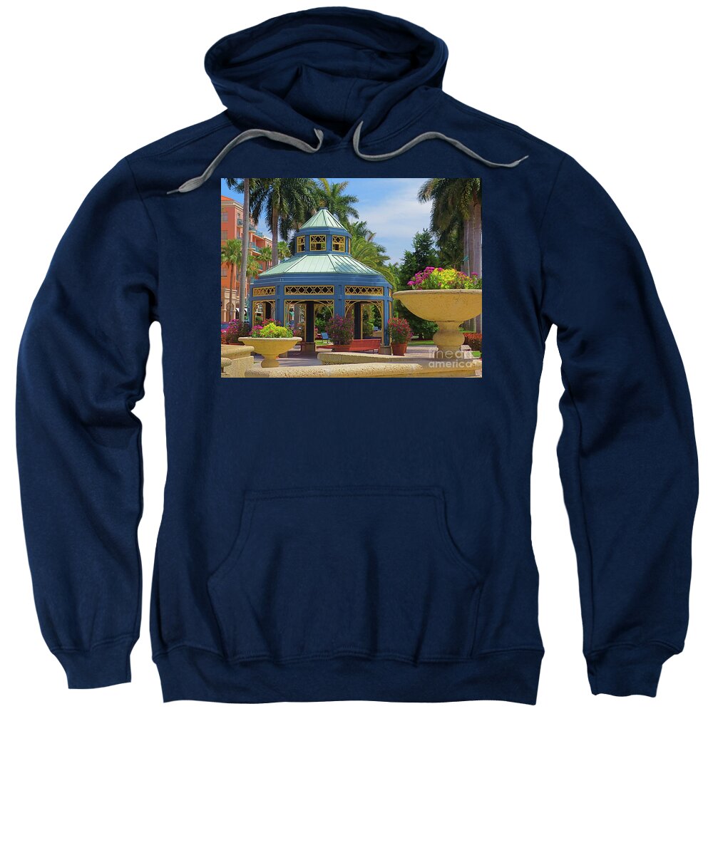 Beautiful Mizner Park In Boca Raton Sweatshirt featuring the photograph Mizner Park in Boca Raton, Florida. #2 by Robert Birkenes