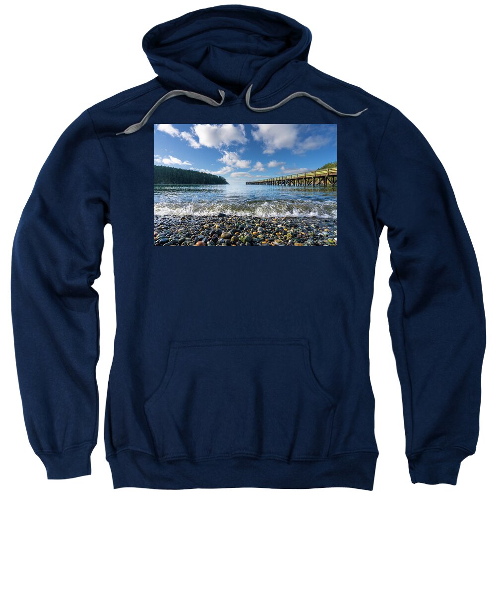 Pier Sweatshirt featuring the photograph Bowman Bay by Gary Skiff