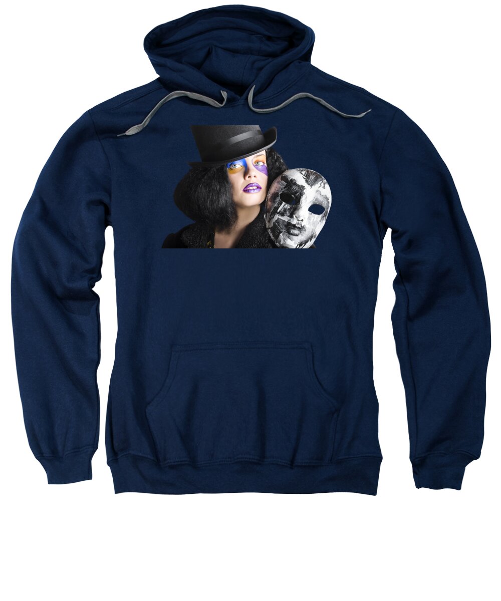 Carnival Sweatshirt featuring the photograph Chic lady carnival mask by Jorgo Photography