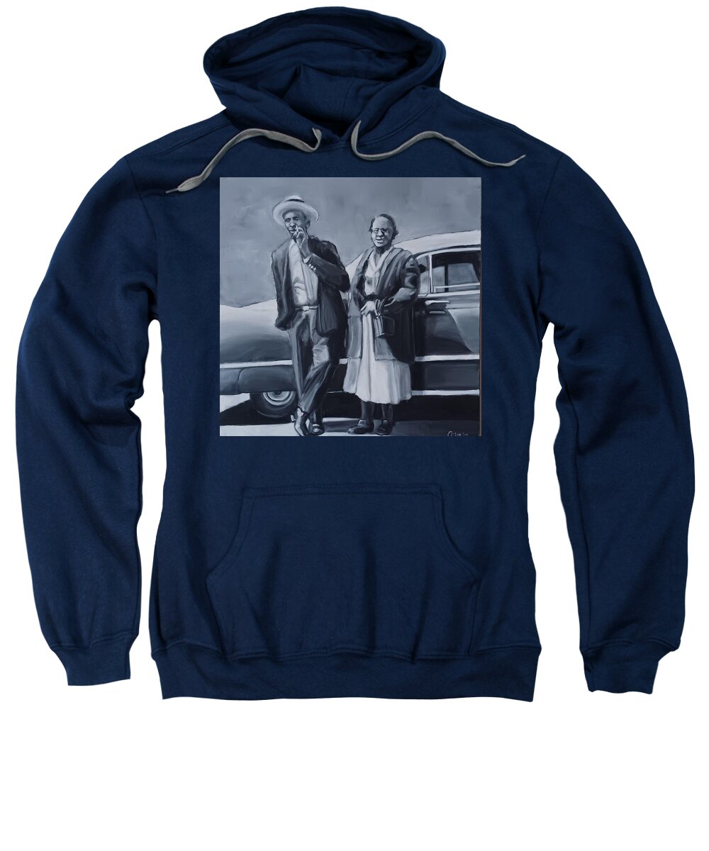 Vintage Car Sweatshirt featuring the painting Chicago Gothic by Jean Cormier