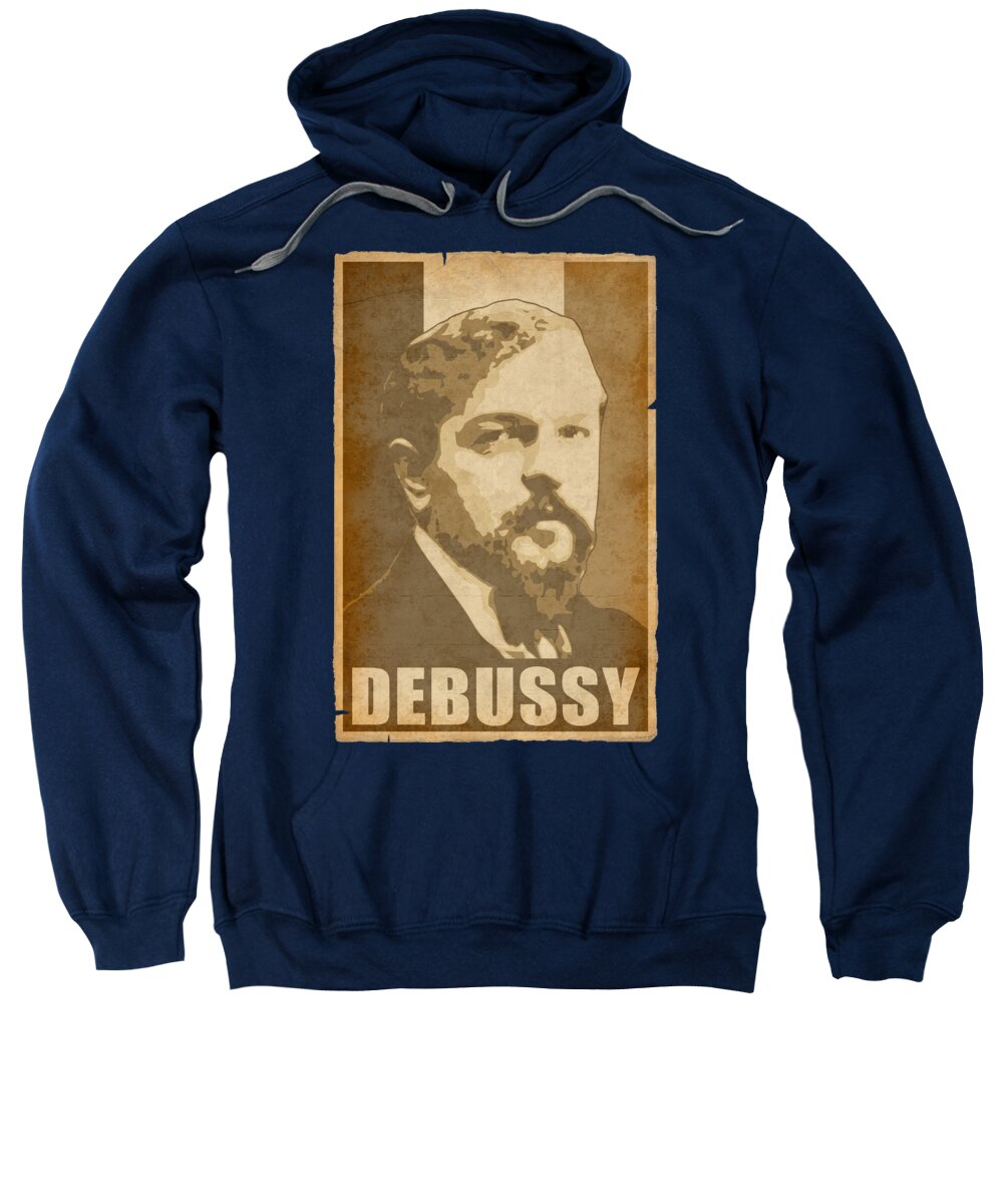 Claude Sweatshirt featuring the digital art Claude Debussy French by Filip Schpindel