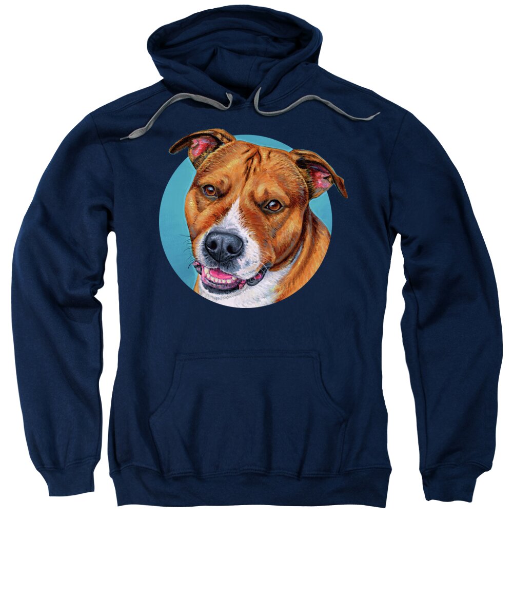 Dog Sweatshirt featuring the painting Cooper the Pitbull Terrier by Rebecca Wang
