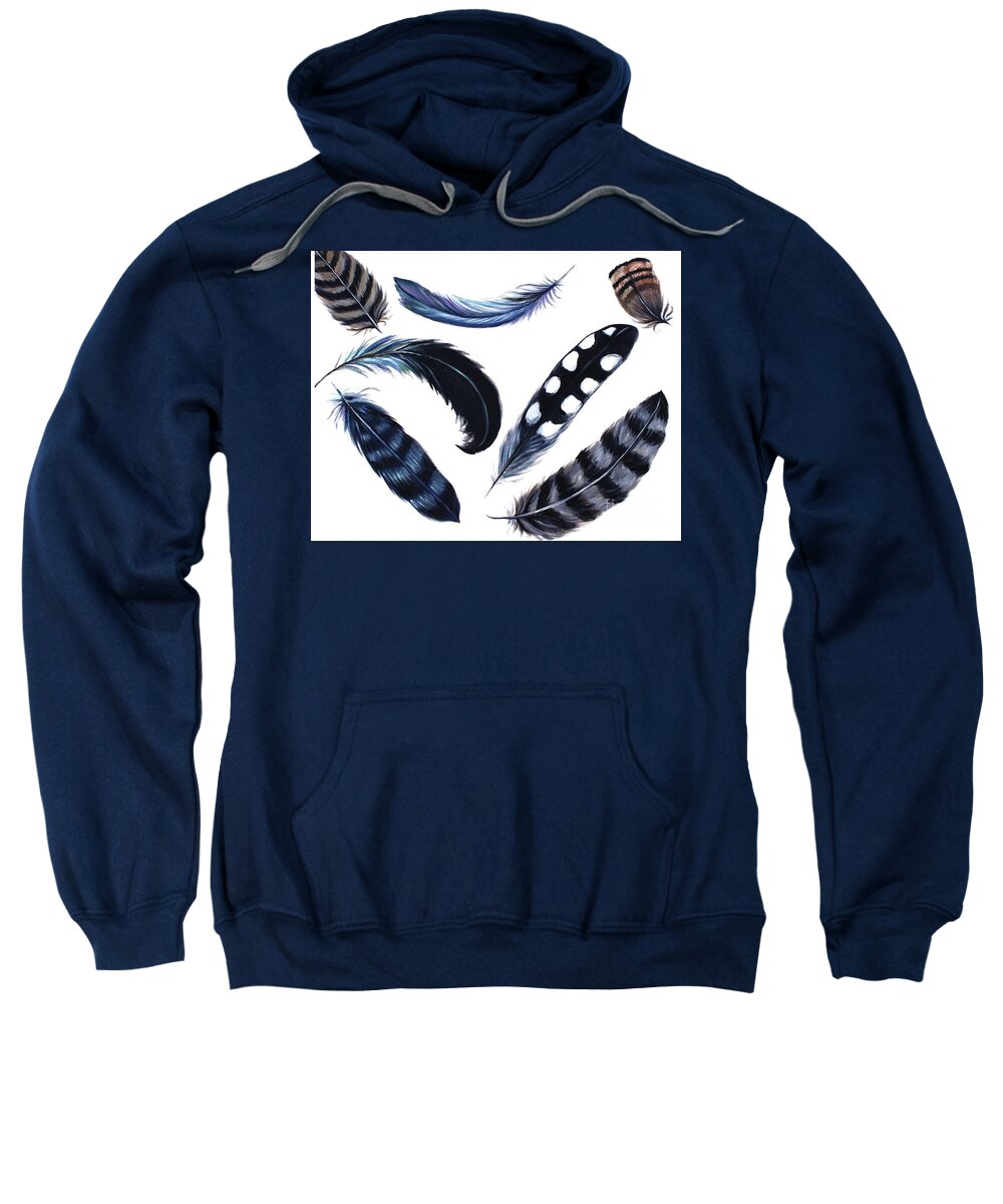 Feathers Sweatshirt featuring the painting Dancing Feathers by Elizabeth Robinette Tyndall