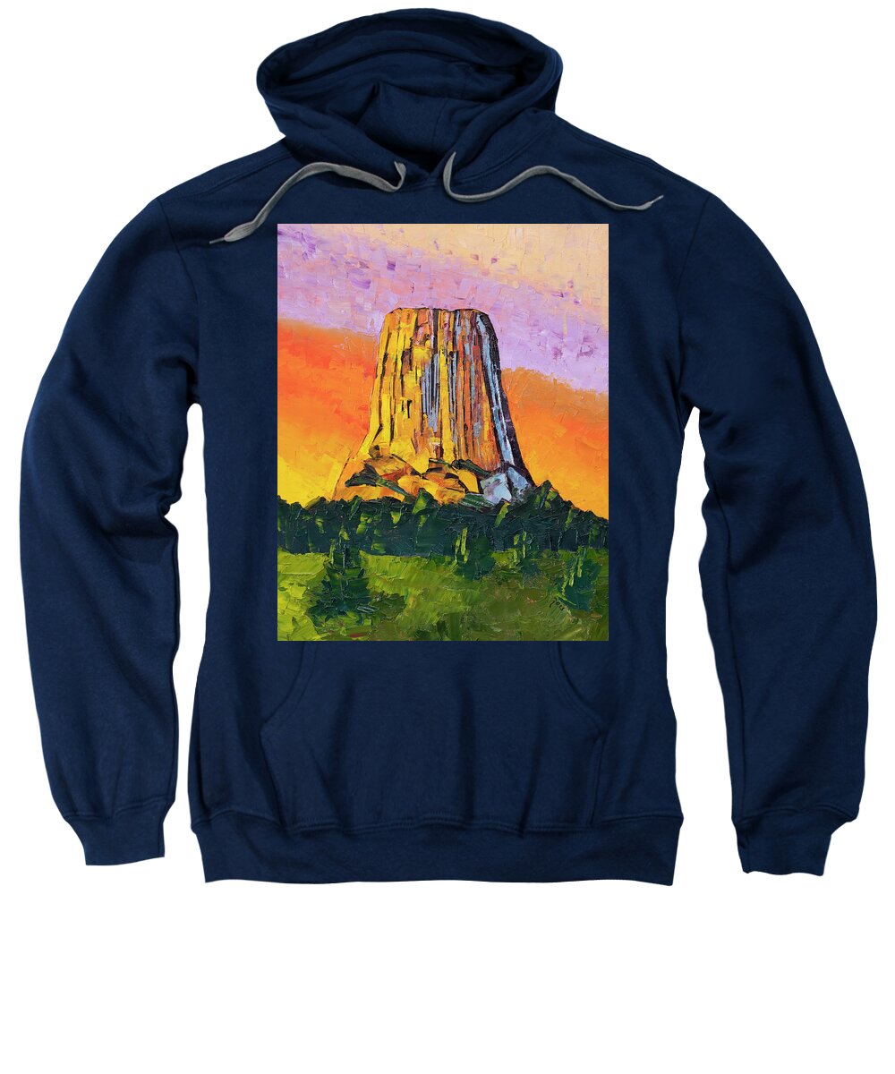 Painting Sweatshirt featuring the painting Devil's Tower by Mark Ross