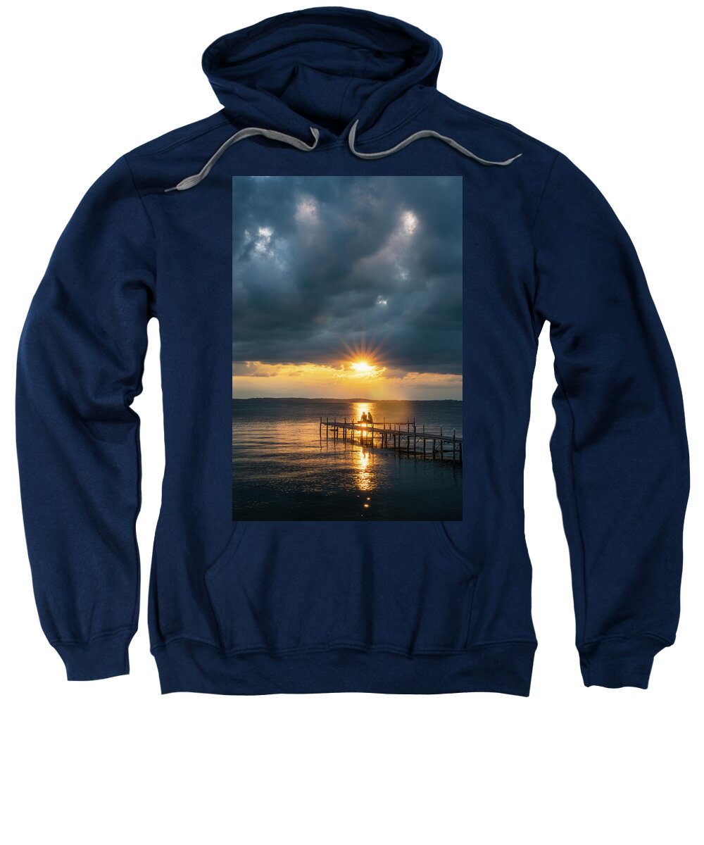 Sunset Sweatshirt featuring the photograph Evening Conversation by Nate Brack