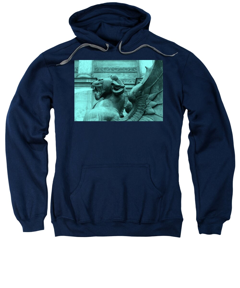 Paris Sweatshirt featuring the photograph Fontaine Saint Michel - Abstract by Ron Berezuk