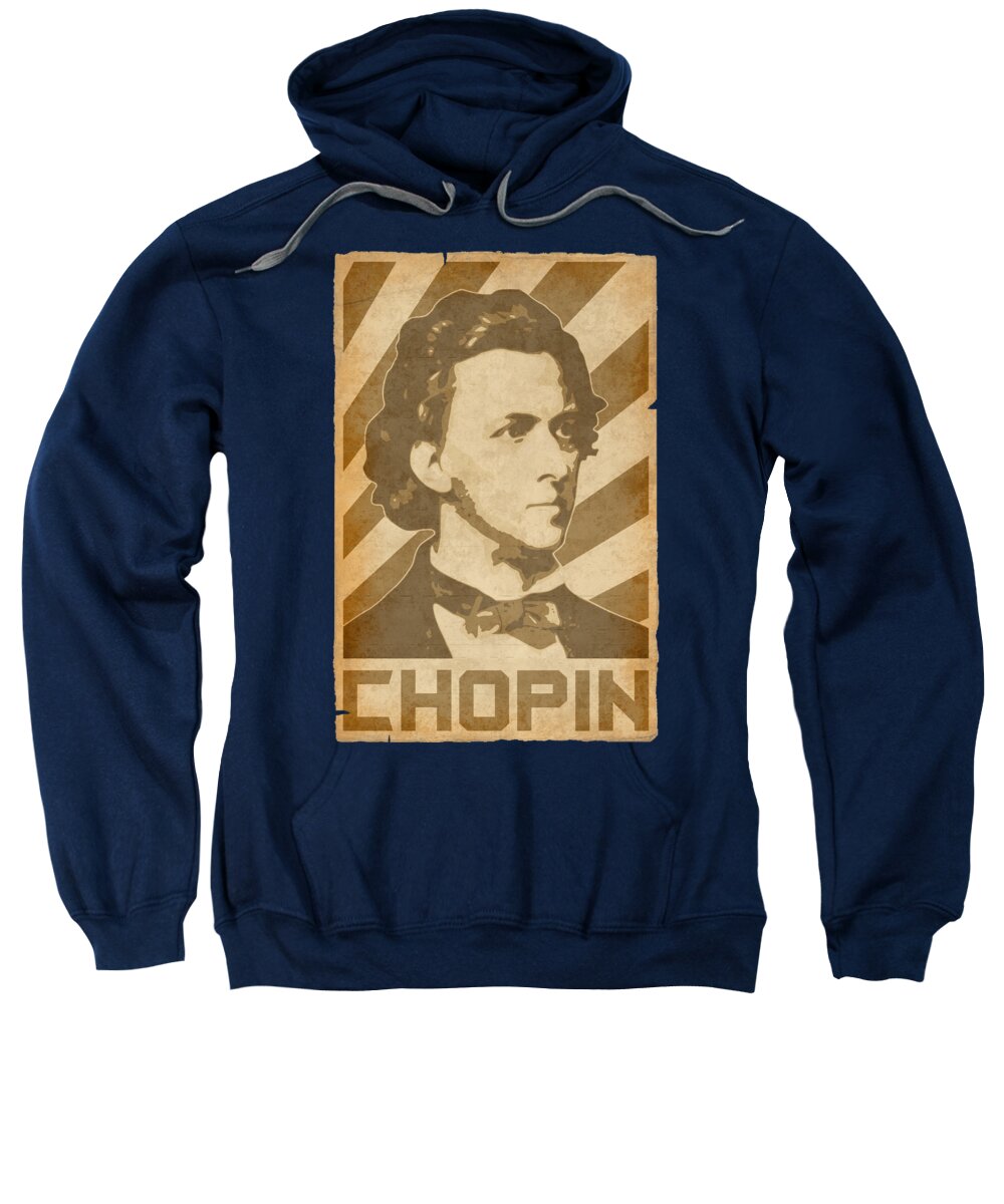 Frederic Sweatshirt featuring the digital art Frederic Chopin Retro by Filip Schpindel