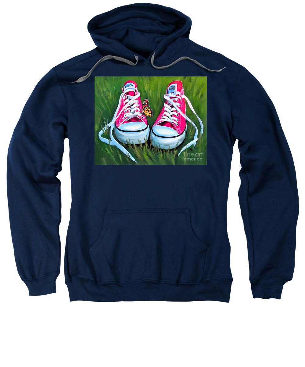 Sneakers Sweatshirt featuring the painting Girls Chucks by Tammy Lee Bradley
