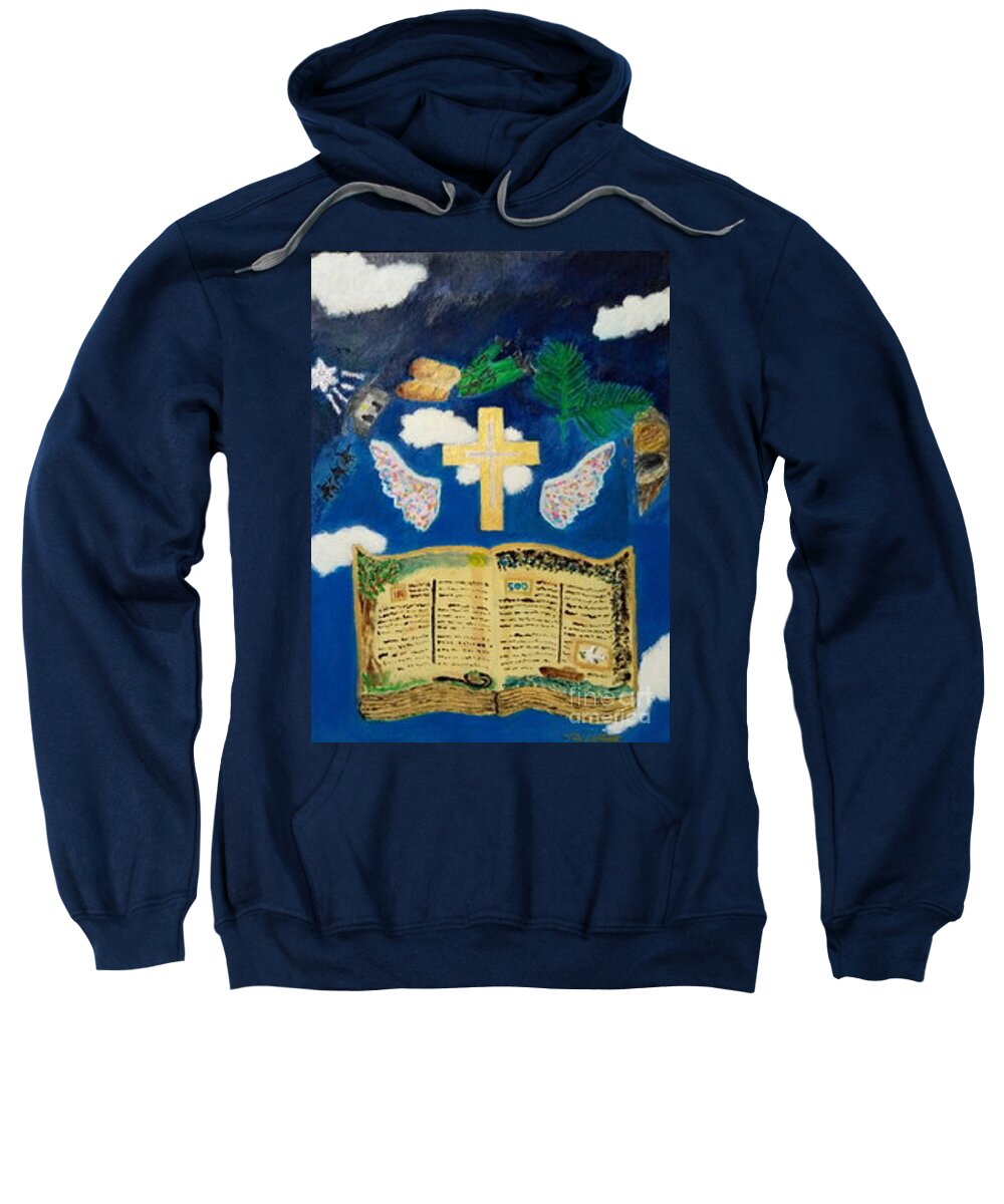 Church Sweatshirt featuring the painting God's Stories by David Westwood