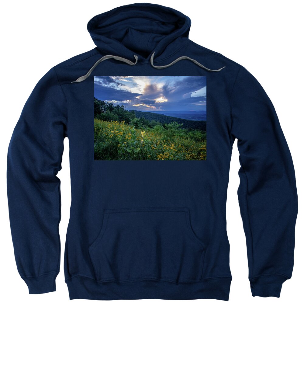 Mountain Sunset Sweatshirt featuring the photograph Great Valley Sunset by Deb Beausoleil