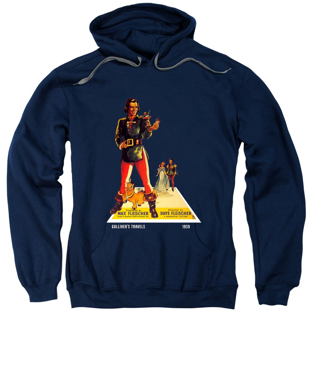 Gullivers Sweatshirt featuring the mixed media ''Gullivers Travels'', 1939 - 3d movie poster by Movie World Posters