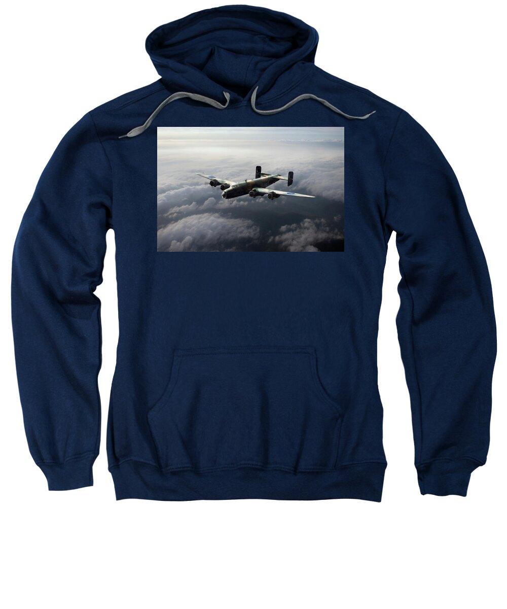 644 Squadron Sweatshirt featuring the photograph Halifax heading home by Gary Eason