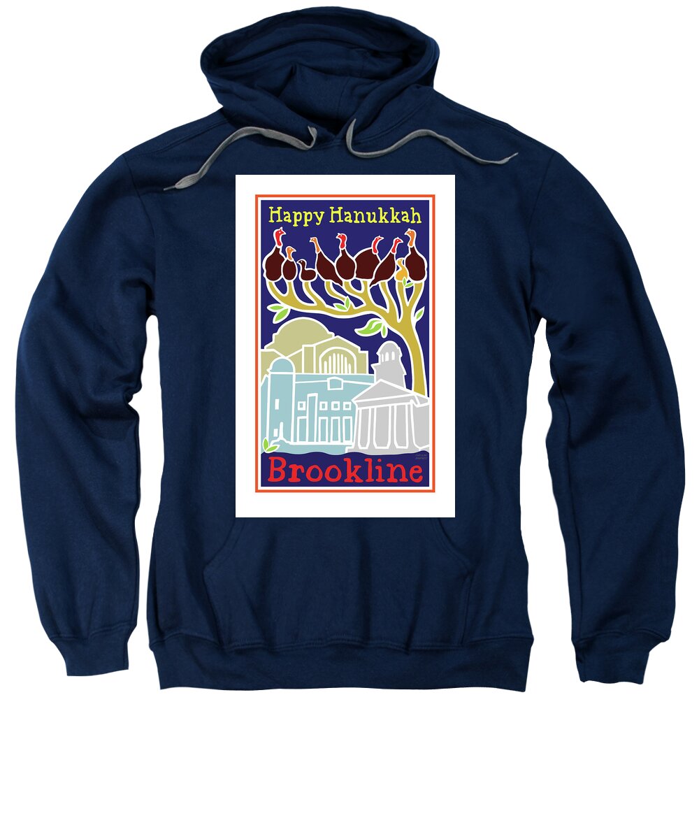 Hanukkah Sweatshirt featuring the digital art Happy Hanukkah by Caroline Barnes
