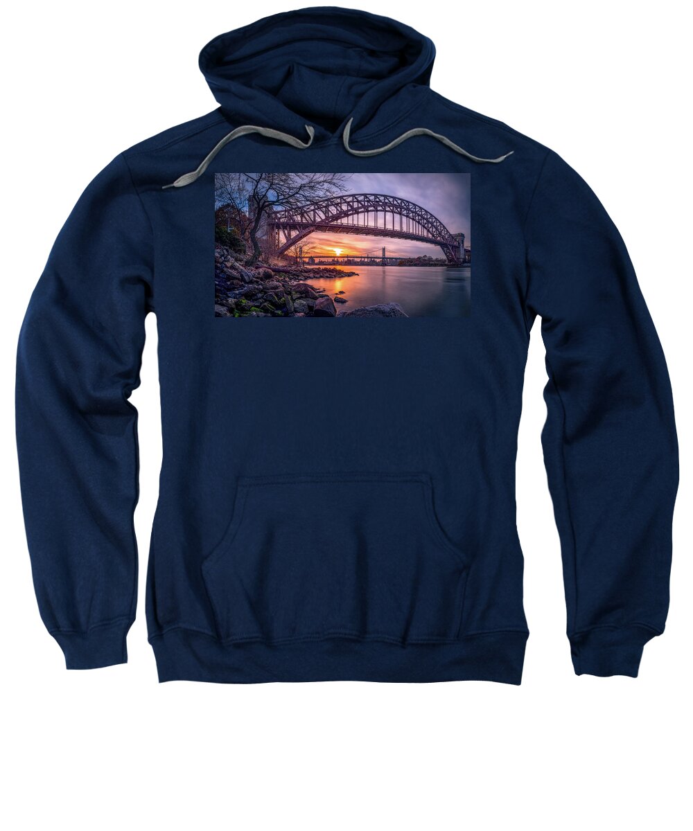Hell Gate Bridge Sweatshirt featuring the photograph Hell Gate Bridge by John Randazzo