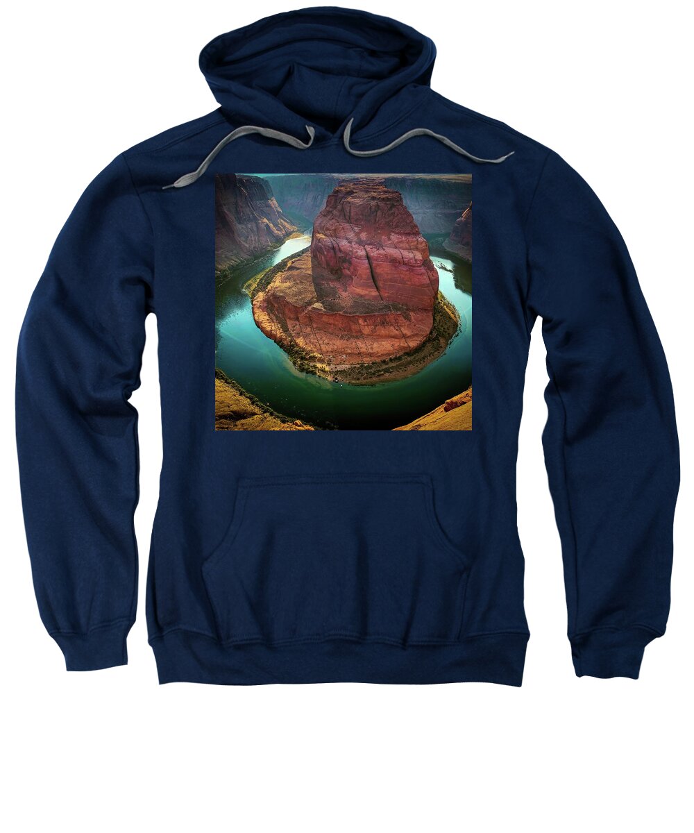 Horseshoe Bend Sweatshirt featuring the photograph Horseshoe Bend in the Late Afternoon by Rebecca Herranen