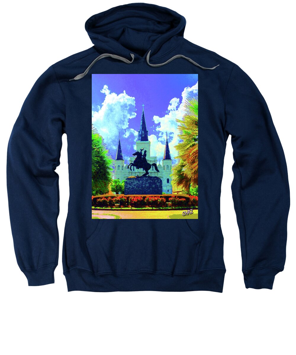 History Sweatshirt featuring the painting Jackson Square by CHAZ Daugherty