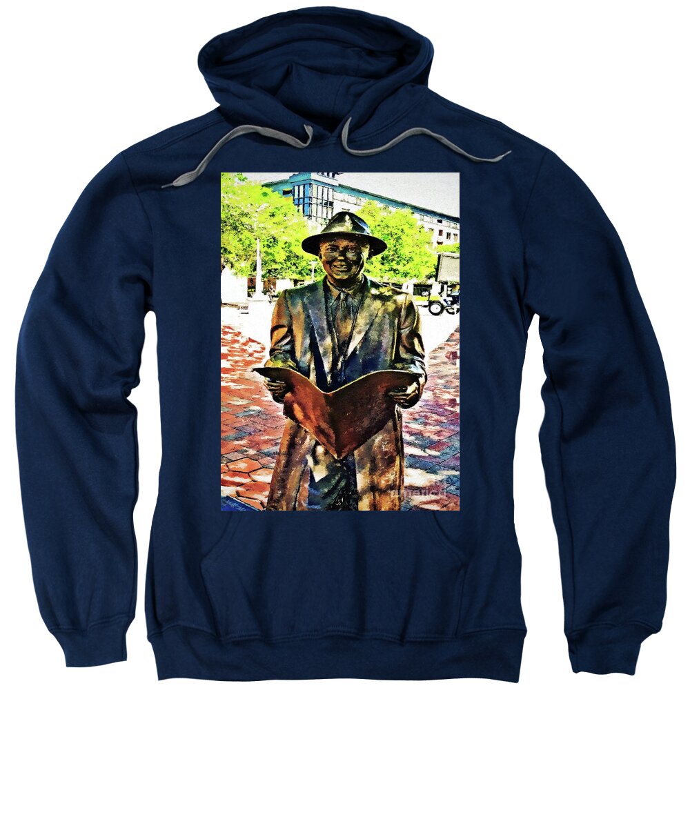 American Music Sweatshirt featuring the photograph Johnny Mercer in Savannah Sunlight by Aberjhani