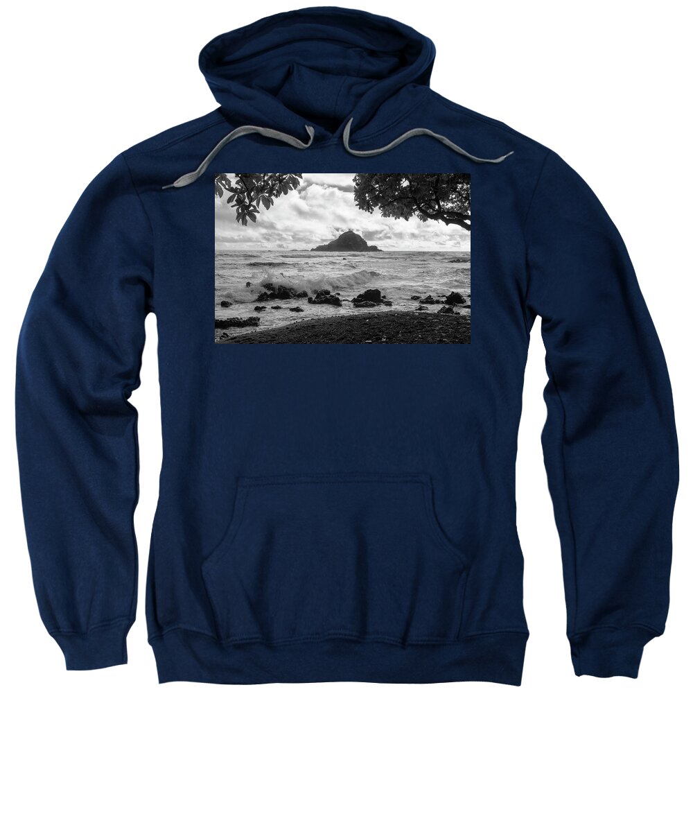 Hawaii Sweatshirt featuring the photograph Koki Beach in Black and White by Betty Eich