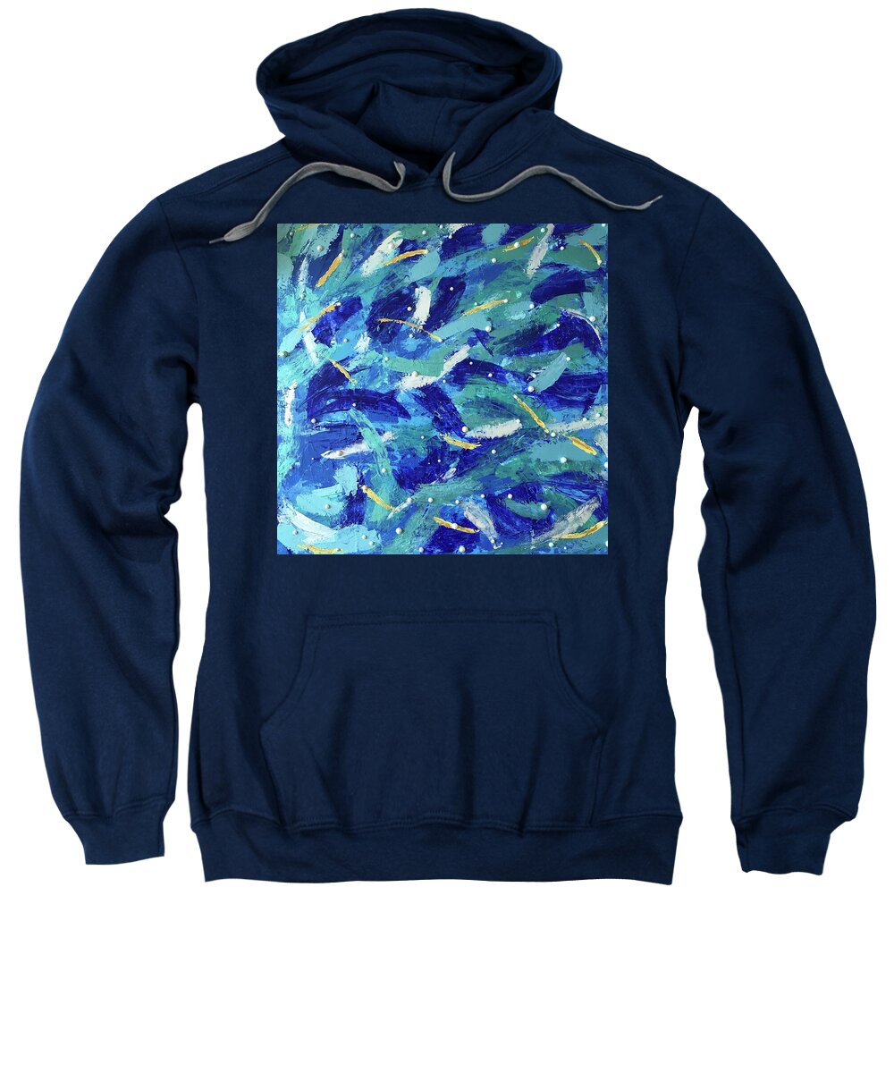 Abstract Art Sweatshirt featuring the mixed media Les Michaels by Medge Jaspan