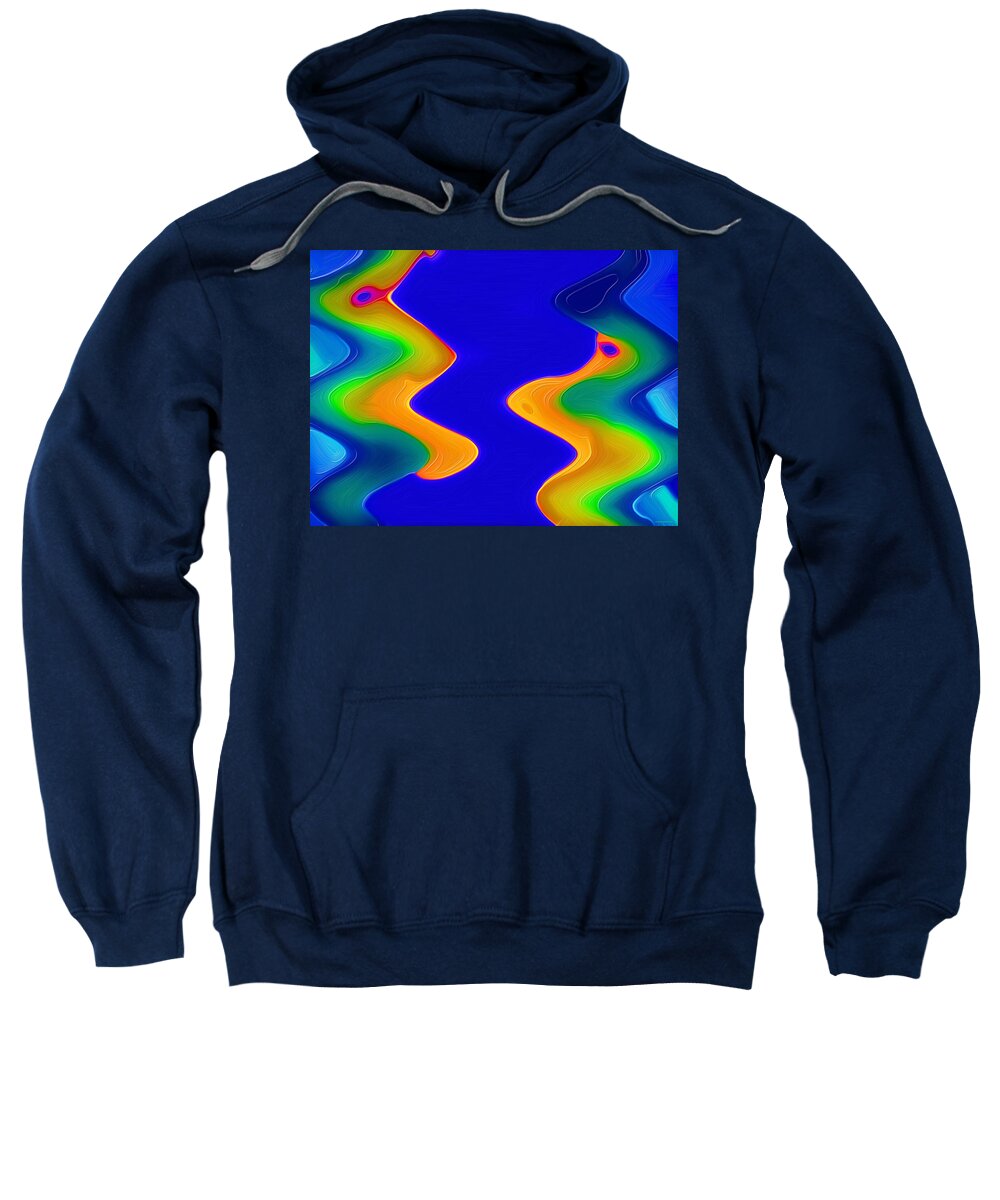 3d Sweatshirt featuring the painting Let's Talk by George Art Gallery