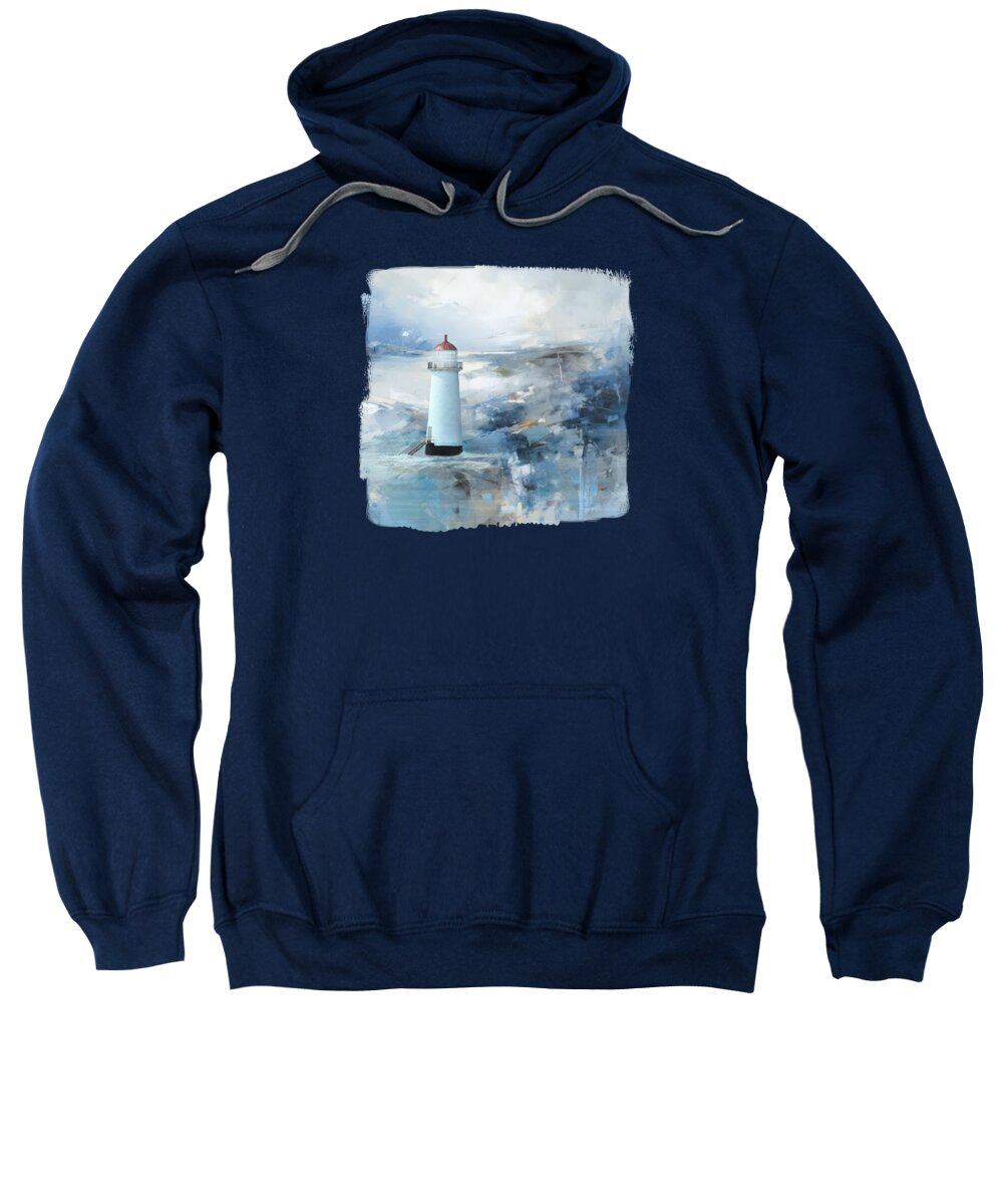 Lighthouse Sweatshirt featuring the mixed media Lighthouse by Elisabeth Lucas