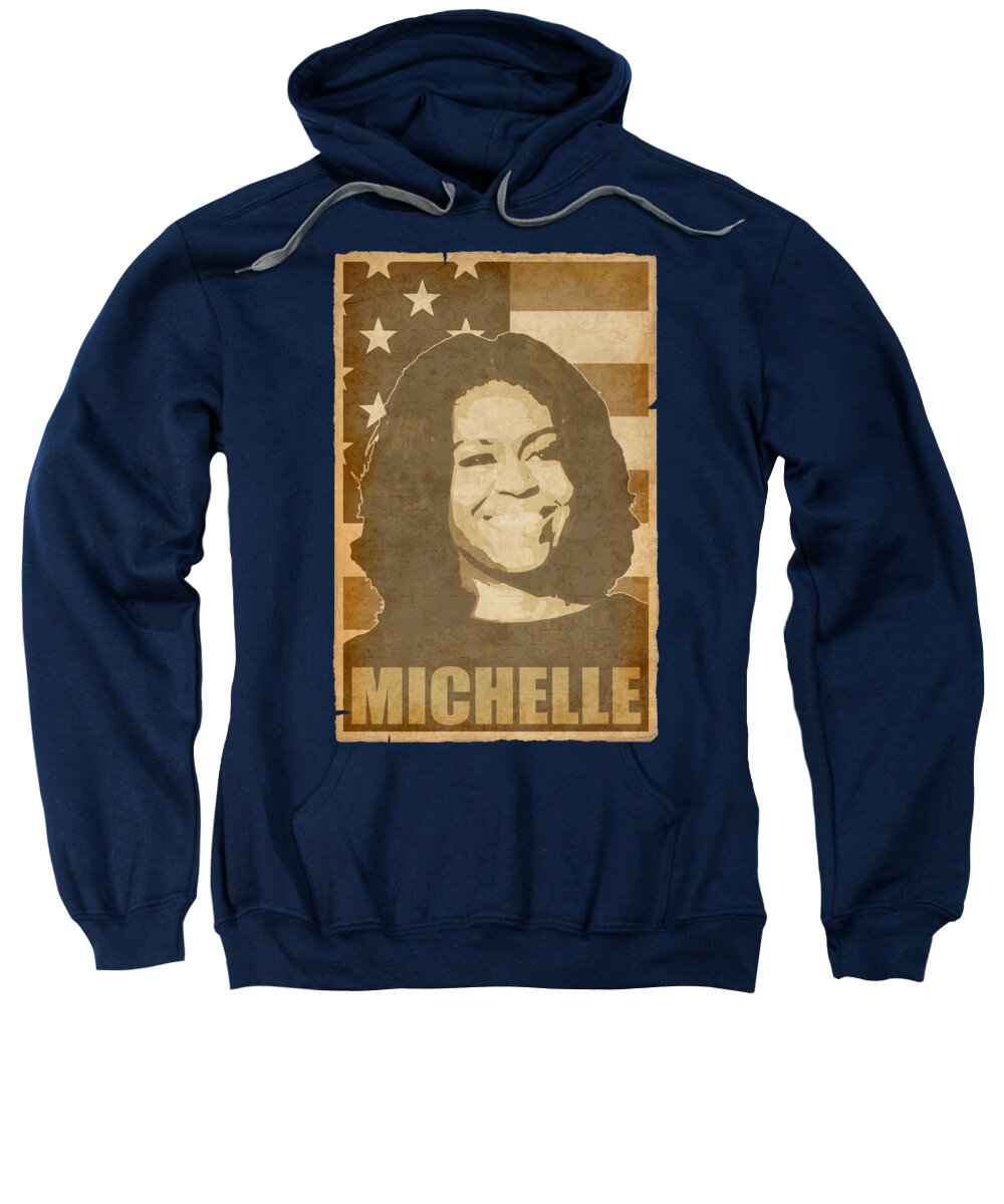 Michelle Sweatshirt featuring the digital art Michelle Obama by Filip Schpindel