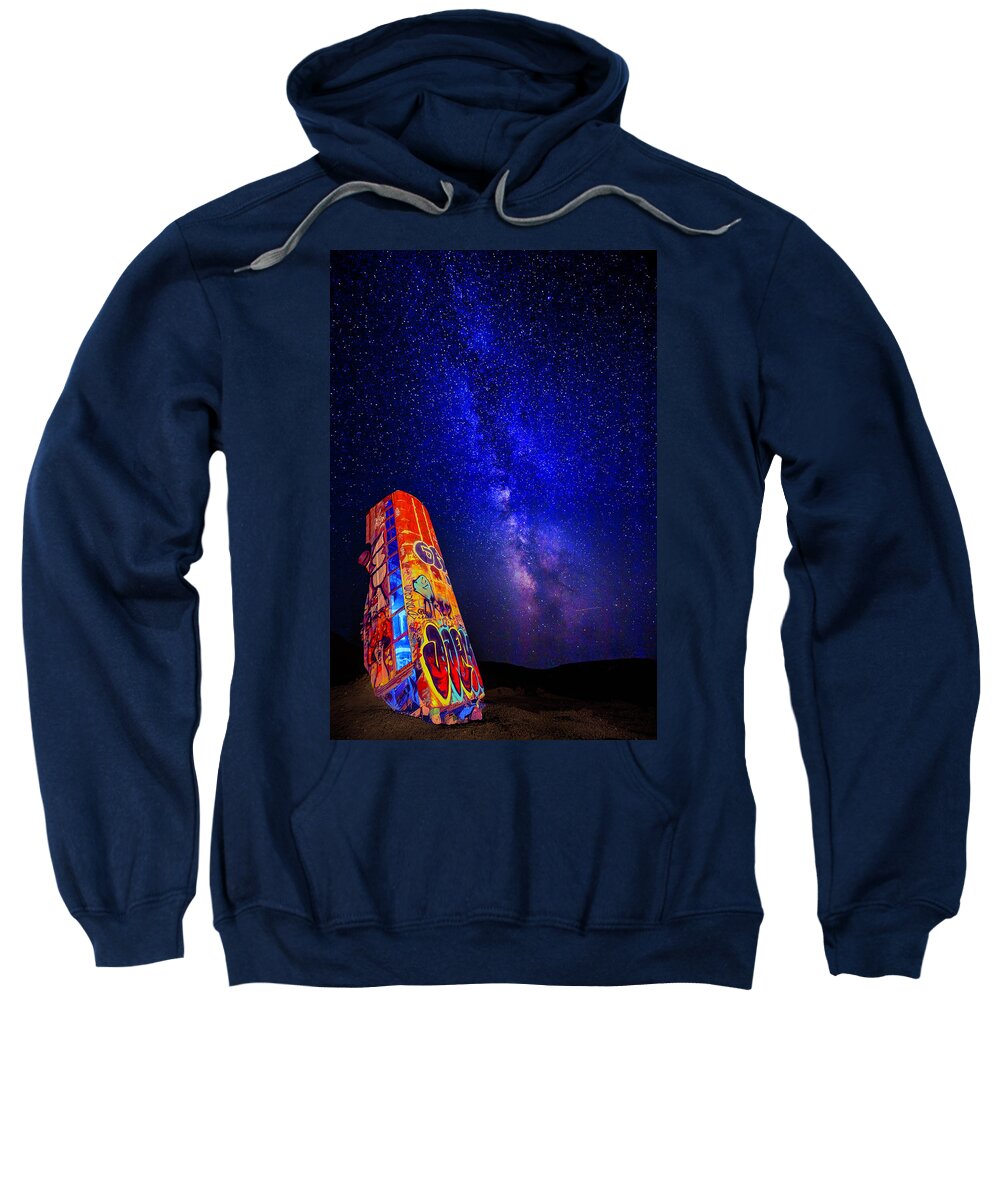 2021 Sweatshirt featuring the photograph Milky Way Over the Car Forest 2 by James Sage