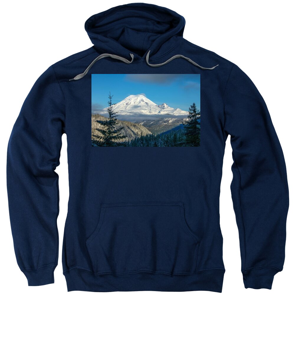 Mount Rainier Appearance Sweatshirt featuring the photograph Mount Rainier appearance by Lynn Hopwood