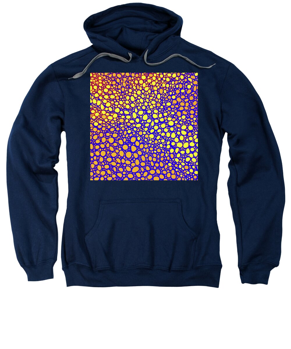 Colorful Sweatshirt featuring the digital art NEURON Abstract Purple Blue Yellow by Lynnie Lang