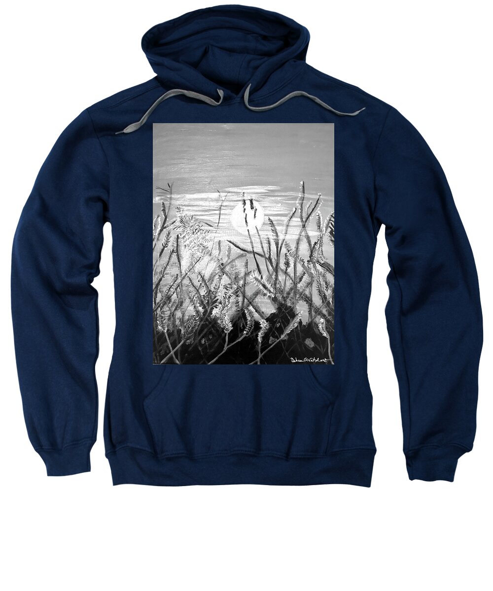 Night And Day Reflection Sweatshirt featuring the painting Night and day reflection by Debra Vatalaro