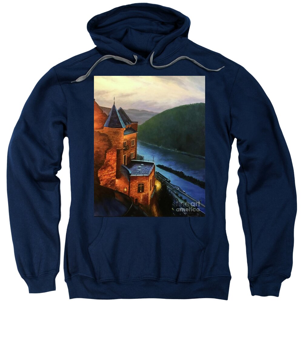 Oil Painting Sweatshirt featuring the painting Schonburg Castle by Sherrell Rodgers