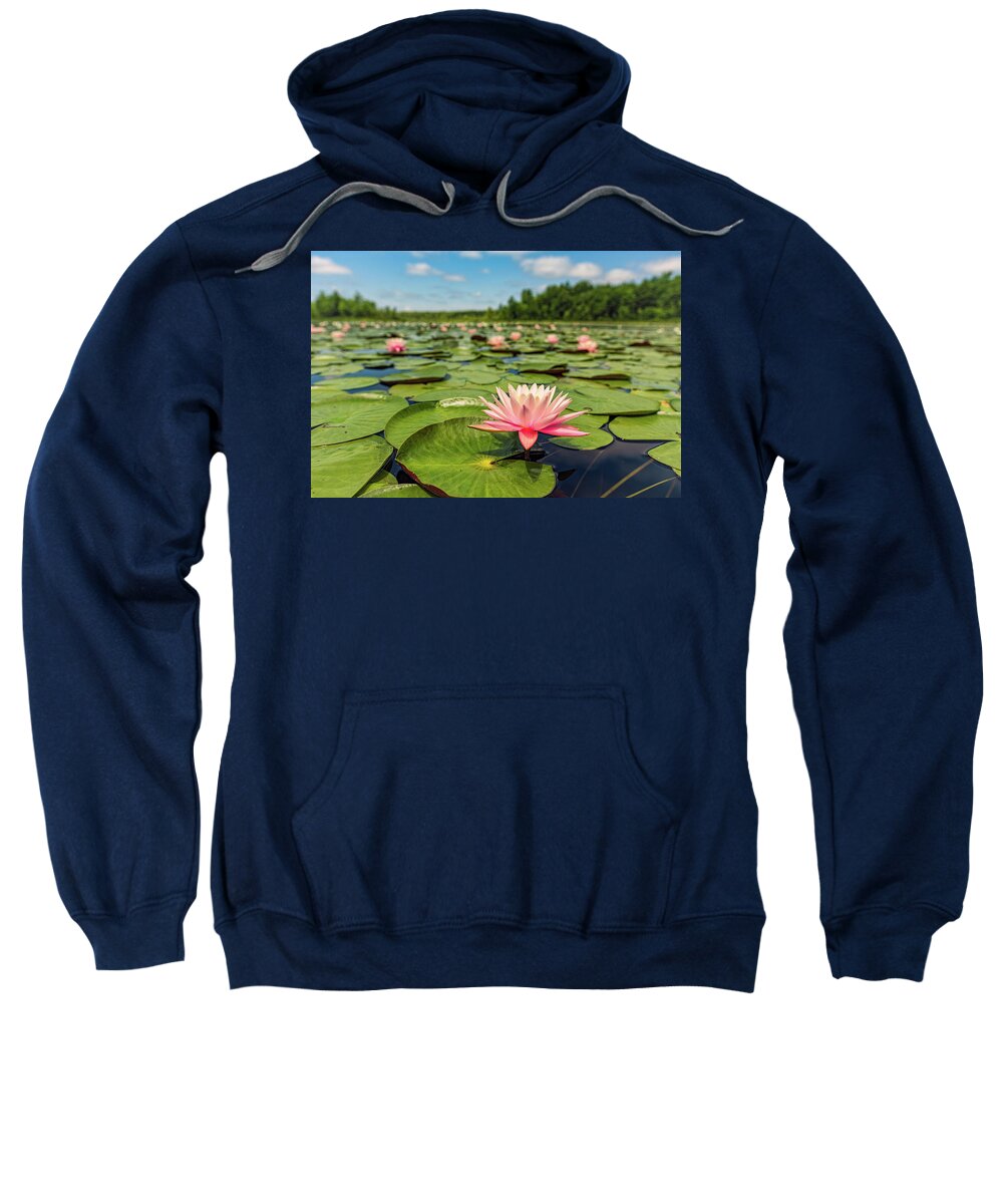 New Hampshire Sweatshirt featuring the photograph Summer Water Lily by Jeff Sinon