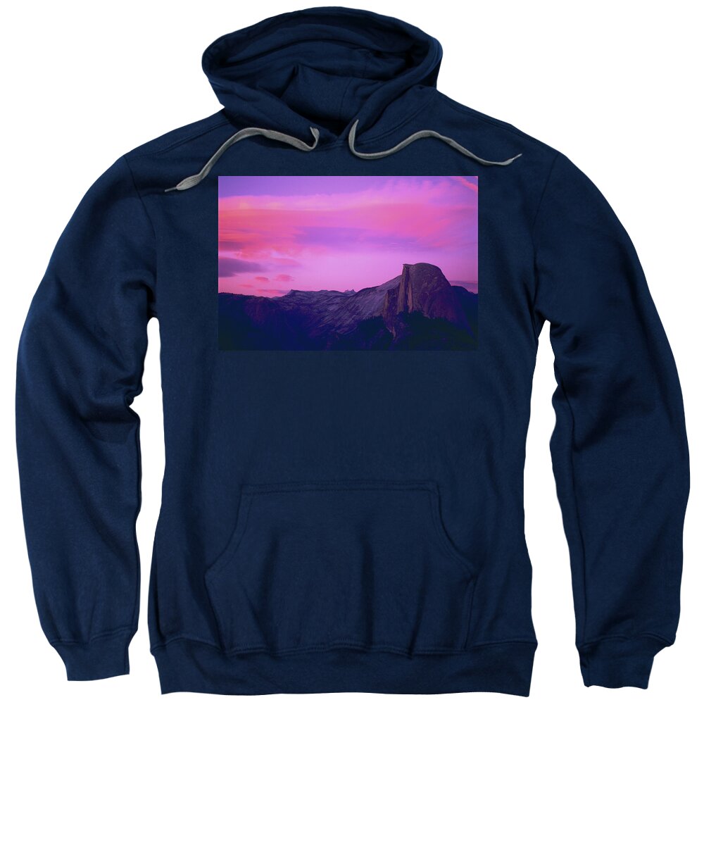 Sunet Sweatshirt featuring the photograph Vivid Sunset at Glacier Point, Half Dome, Yosemite National Park, Yosemite, California by Bonnie Colgan