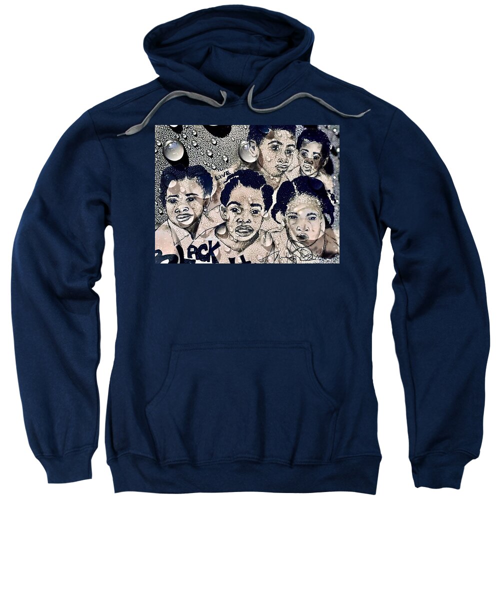  Sweatshirt featuring the mixed media Tears by Angie ONeal