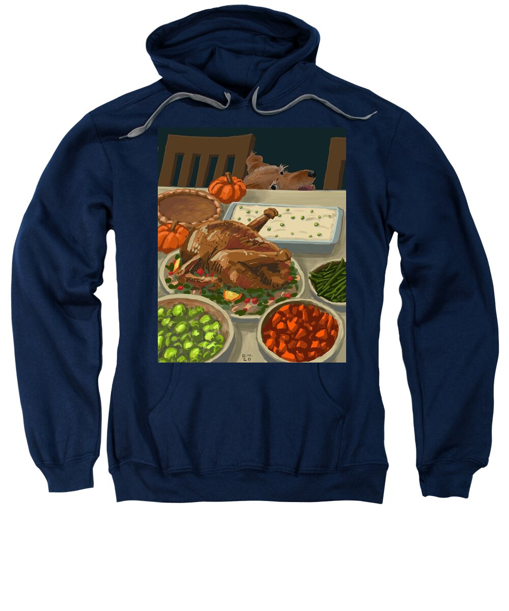 Dog Sweatshirt featuring the painting Temptation by Don Morgan