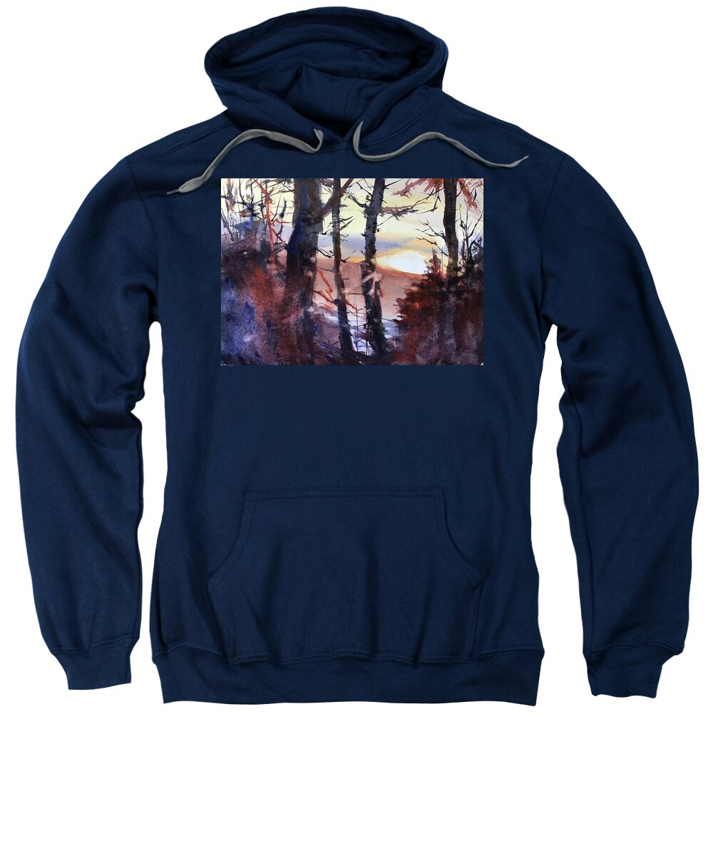 Landscape Sweatshirt featuring the painting The Magic Hour by Judith Levins