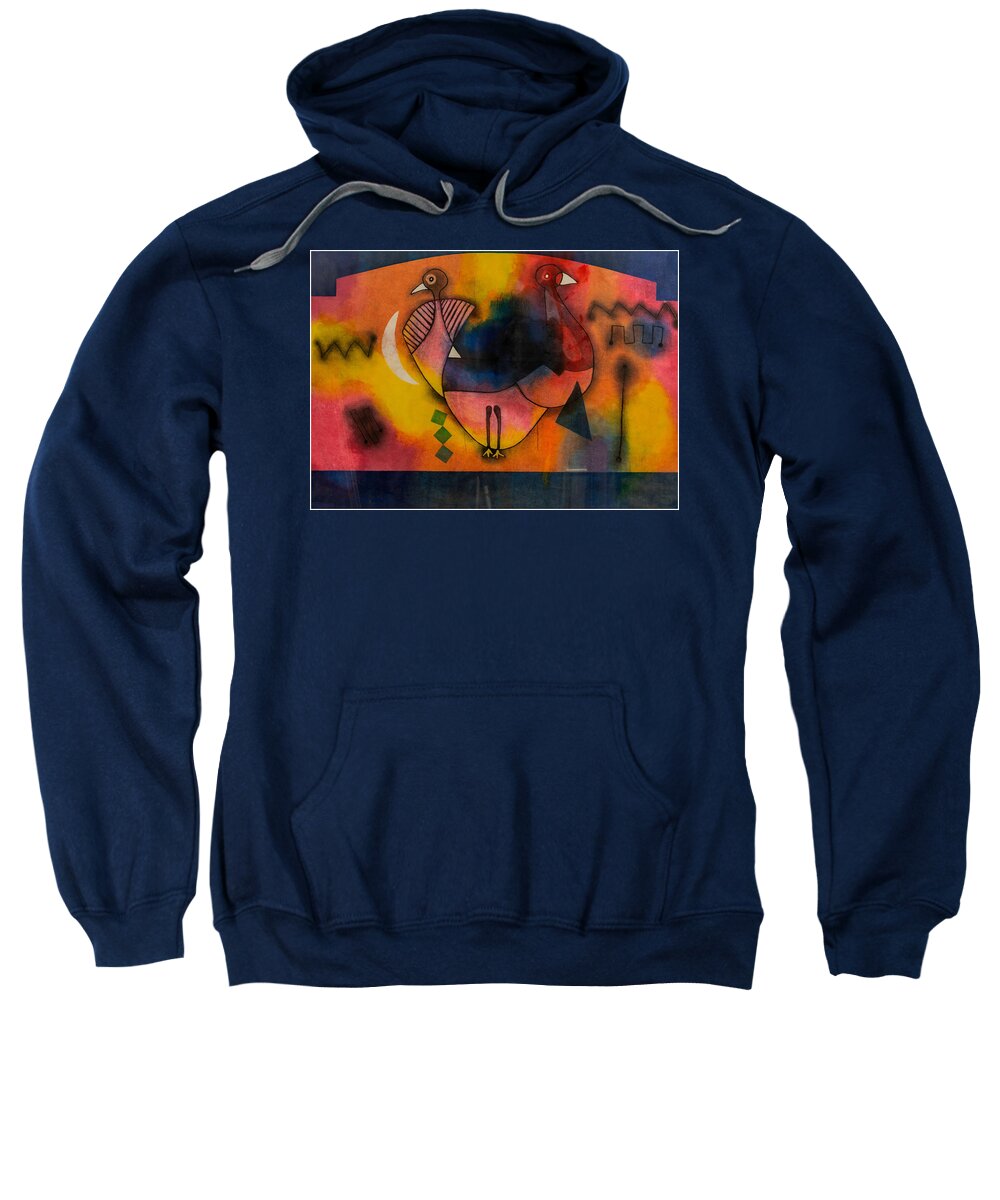 African Art. African Sweatshirt featuring the painting The Two Of Us by Winston Saoli 1950-1995