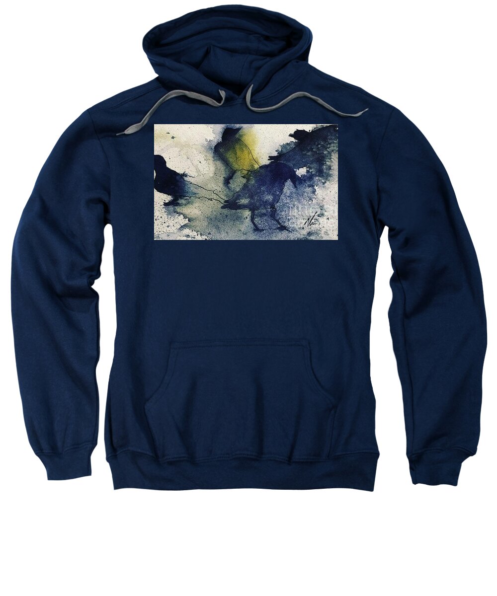 Crows Truth Reconciliation Sweatshirt featuring the painting Truth and Reconcilation by Nina Jatania