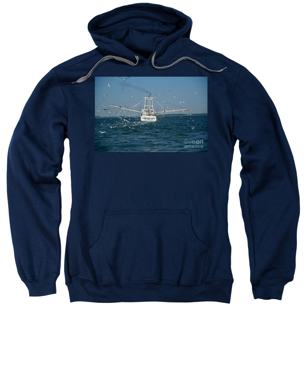  Sweatshirt featuring the photograph Tybee Island Fishing Boat by Annamaria Frost