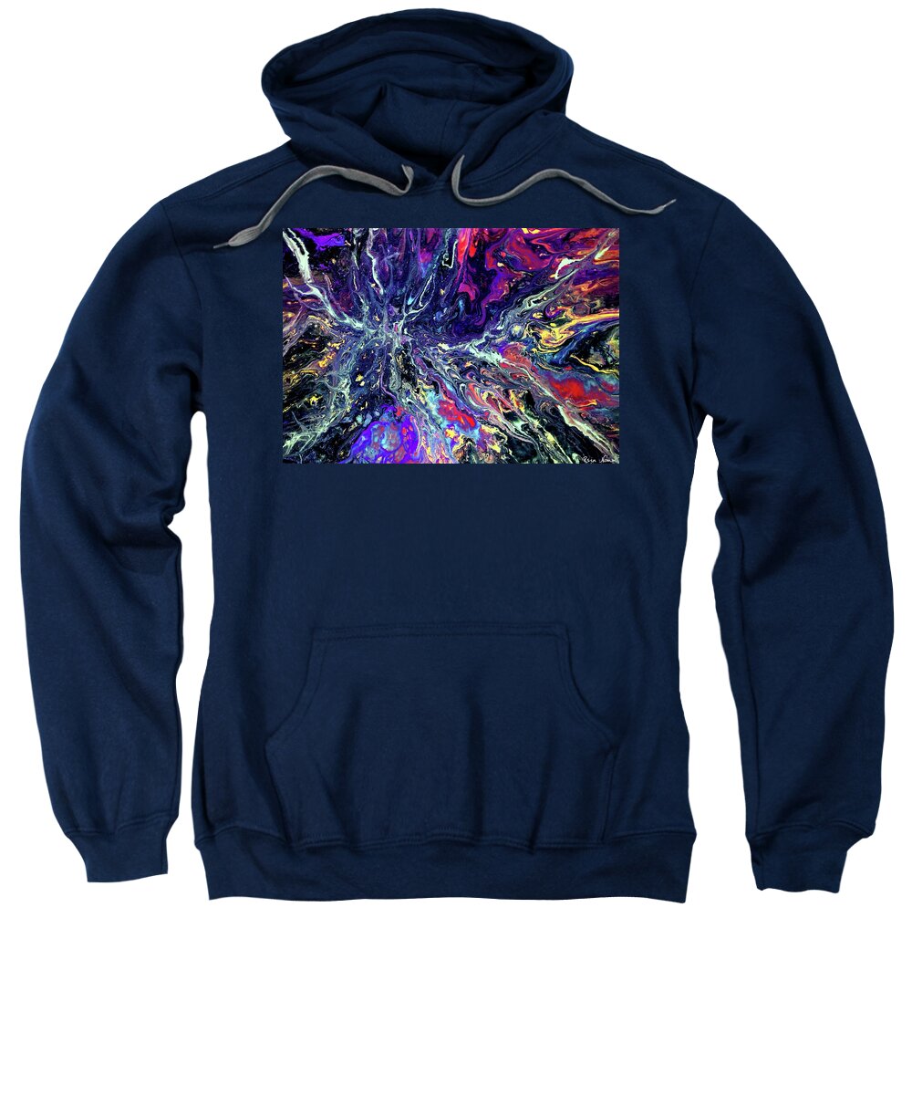  Sweatshirt featuring the painting Uncontrolled Spread by Rein Nomm