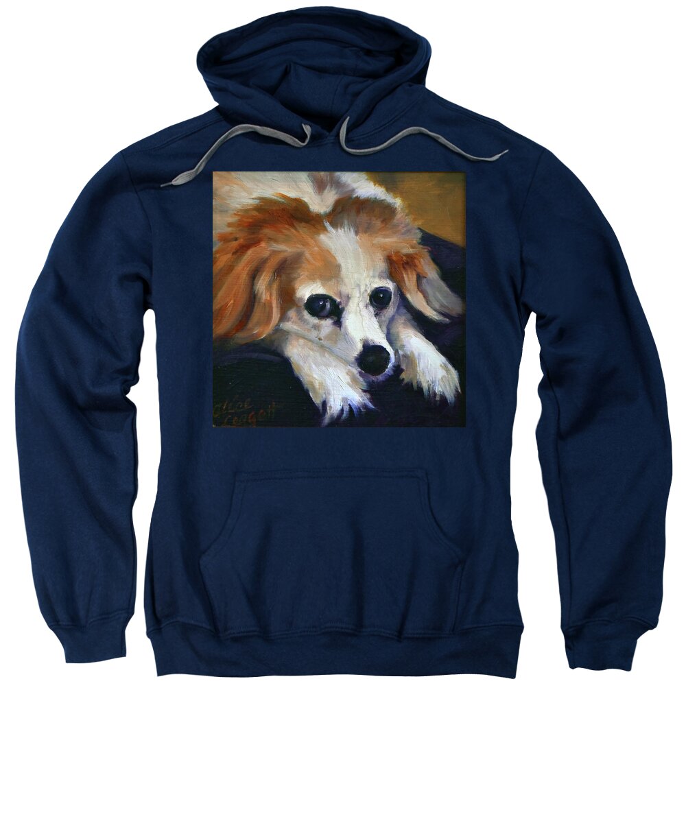 Dog Sweatshirt featuring the painting Waiting for Dinner by Alice Leggett