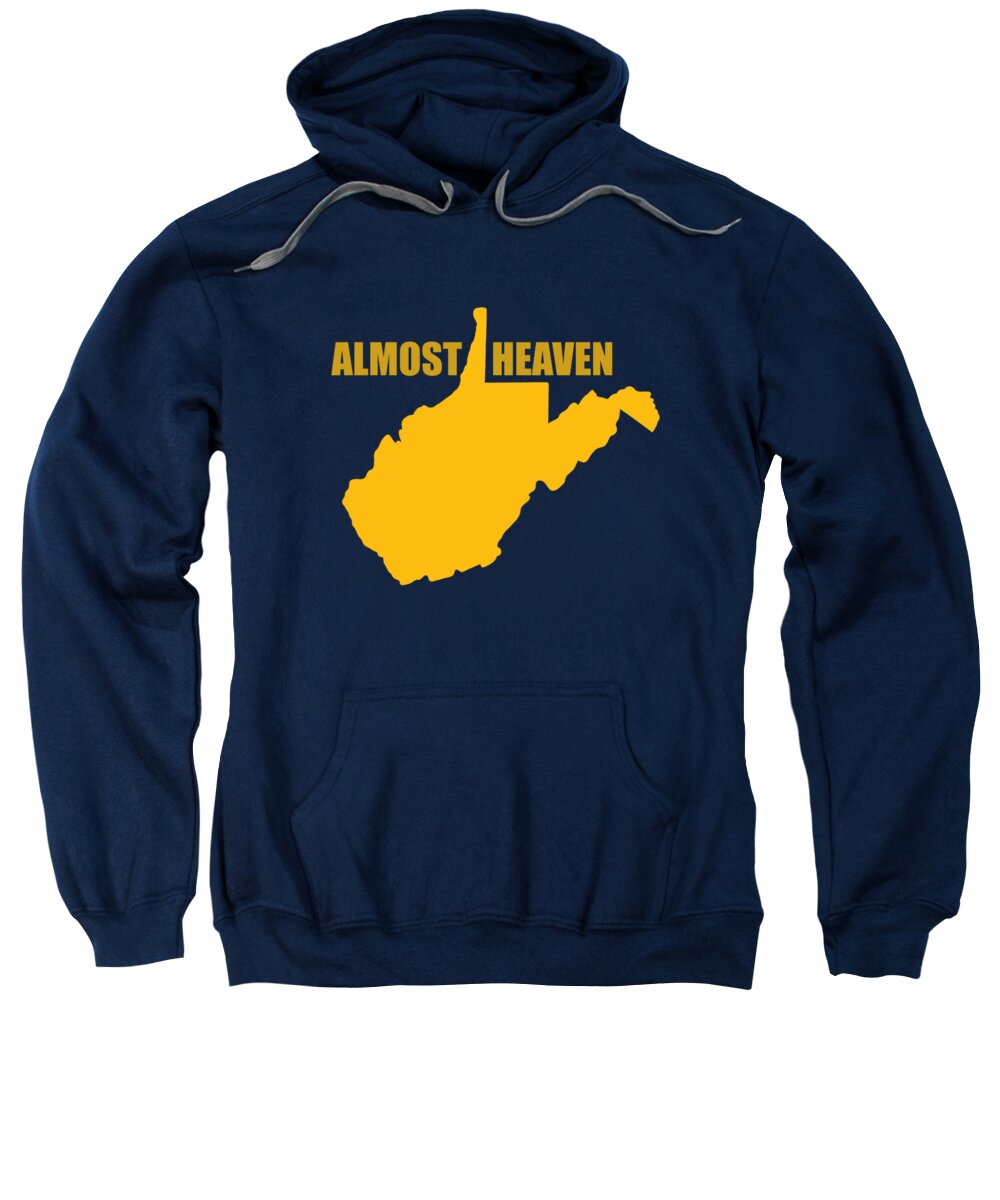 West Virginia Sweatshirt featuring the photograph West Virginia State Outline Almost Heaven by Aaron Geraud