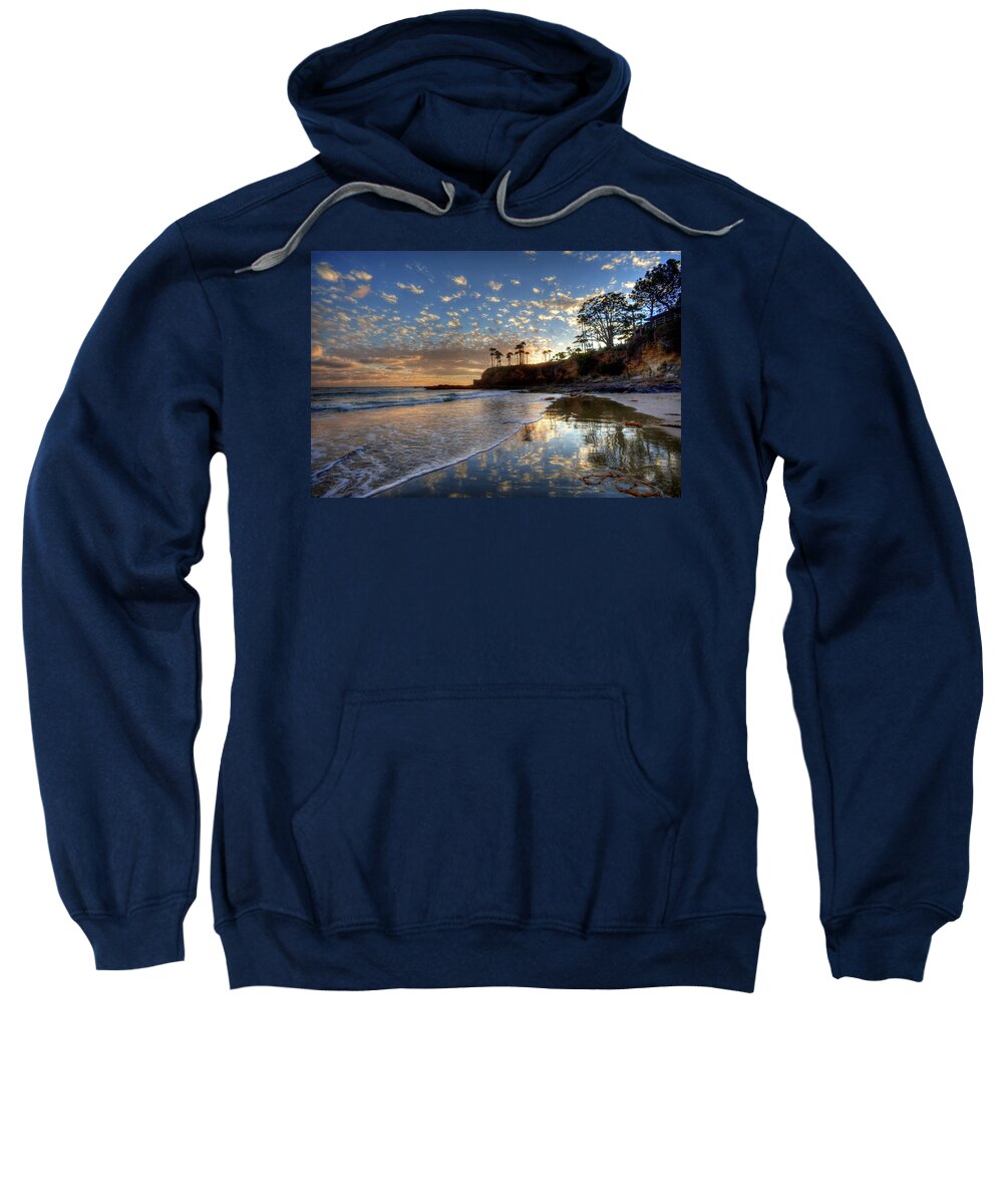 Laguna Beach Sweatshirt featuring the photograph Wet Sand Reflections Laguna Beach by Cliff Wassmann